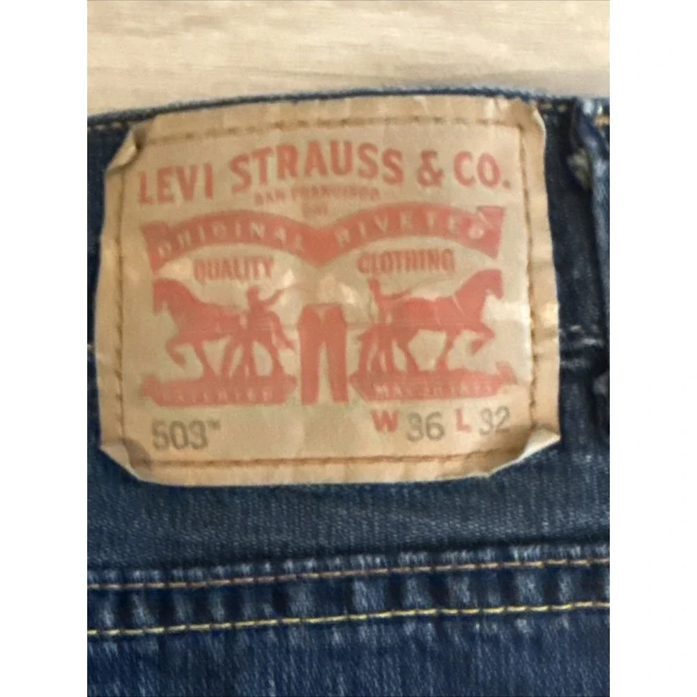 Levis 503 Jeans Mens 36 X 32 Fits 36x30 Blue Bootcut Regular Fit Denim  2013